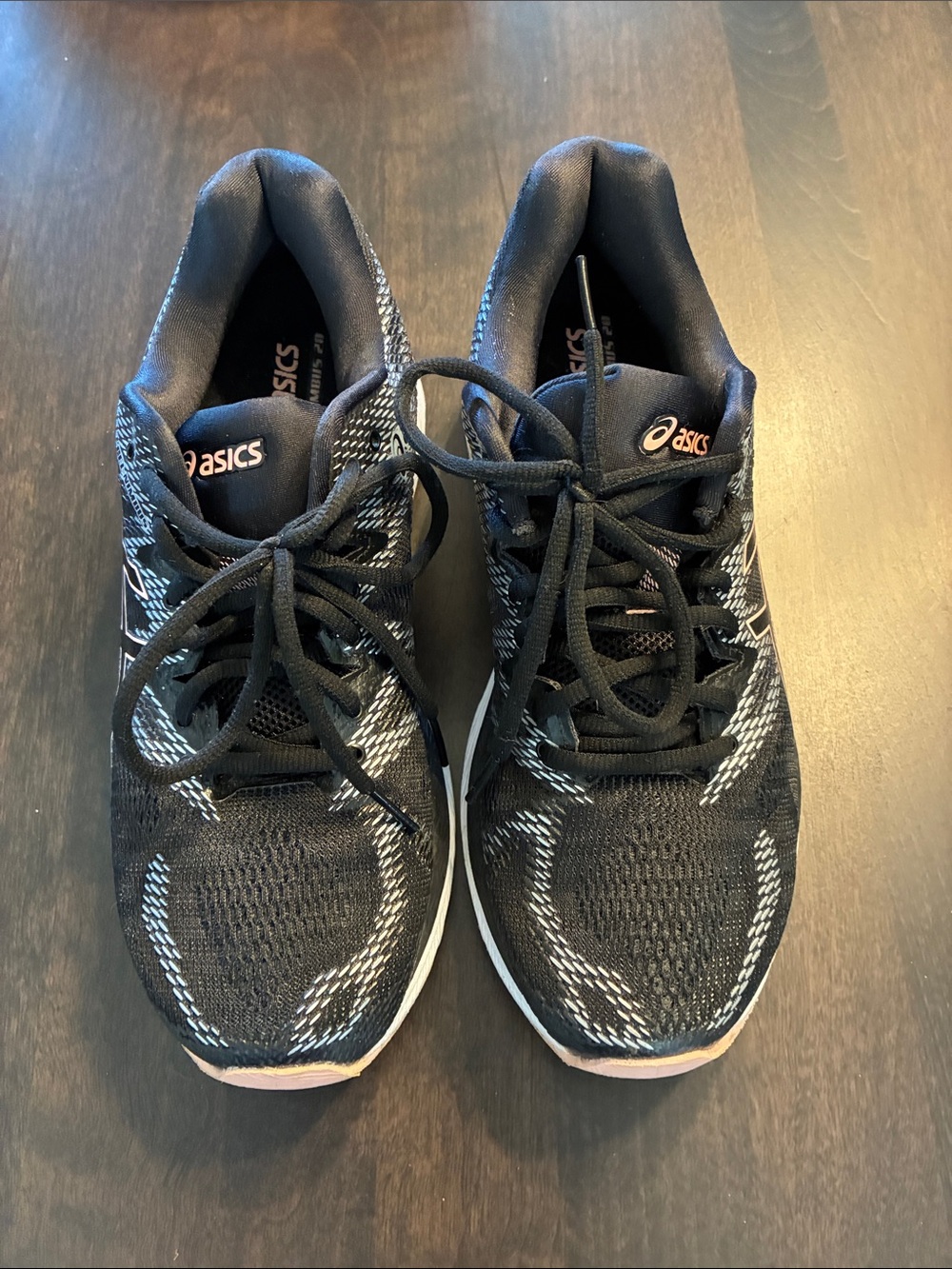 Asics Black Athletic Running Shoes with White Accents